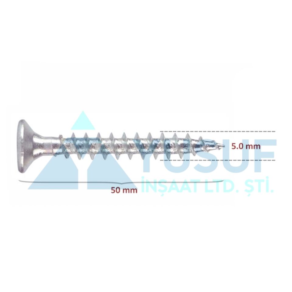 AKDENİZ SUNTA VİDASI 5,0X50 ÇİNKO