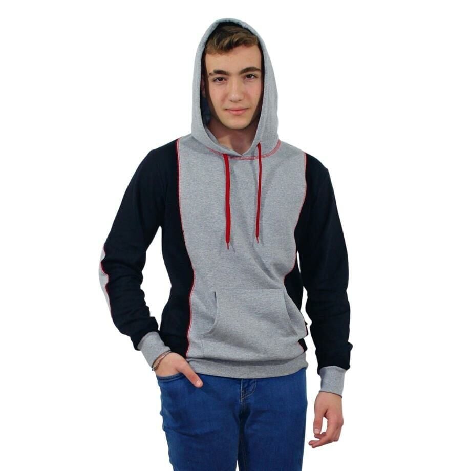 KAPÜŞONLU SWEAT İKİ İPLİK FÜME SMALL