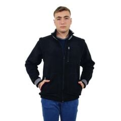 Fermuarlı Polar Mont Siyah 3XLARGE