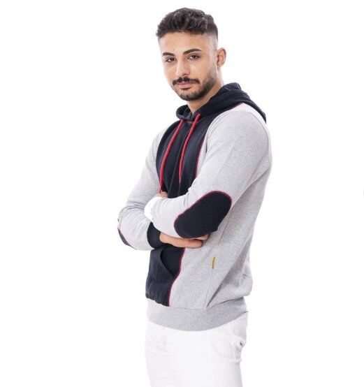 KAPÜŞONLU SWEAT İKİ İPLİK GRİ LARGE